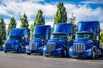 Blue Trucks Of Multiple Brands