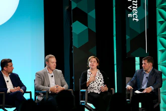One of the sessions was a Heavy Truck State of the Industry report with, from left, David Bell, president of ATD; Peter O'Hagan, president of Nova Enterprises Limited; Lynda Kohler, CFO, Utility Trailers of Texas; and Justin Falk, CDK vice president of market intelligence.