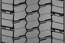 The tread pattern from the ContiTread HDR 5, a new regional fleet tire from Continental.