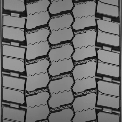 The tread pattern from the ContiTread HDR 5, a new regional fleet tire from Continental.