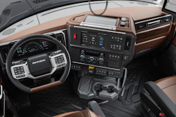 Mack Trucks says the interior of the all-new Granite vocational truck is designed for driver comfort and productivity.