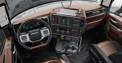 Mack Trucks says the interior of the all-new Granite vocational truck is designed for driver comfort and productivity.
