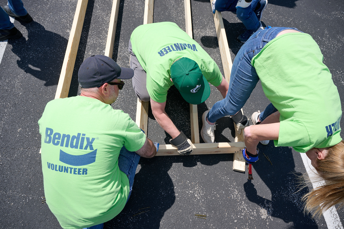 Bendix employees helped frame a home for an Ohio family on June 1.
