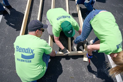 Bendix employees helped frame a home for an Ohio family on June 1.
