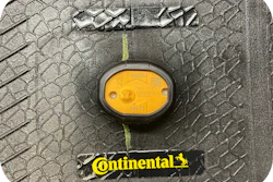 Continental says its sensor pocket becomes a permanent component of the tire during the curing process and can easily fit Continental’s tire mounted sensor.