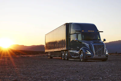 Volvo Trucks says orders jumped 122% in the second quarter of the year.