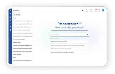 Michelin introduced an AI Assistant for its MyConnectedFleet platform.