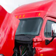 Red Truck With Hood Raised