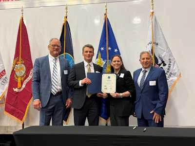 Left to Right: Shaun Skinner – President of Isuzu Commercial Truck of America; Marek Laco – Acting Assistant Secretary at the Department of Labor; Mary-Kate Flatley - Principal Deputy Assistant Secretary Veterans Employment; Jim Foti – Regional Director, Office of Apprenticeship Employment.
