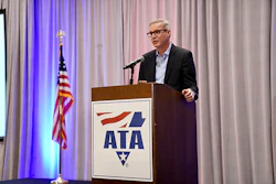 Chris Spear speaks during a 2021 ATA board of directors meeting