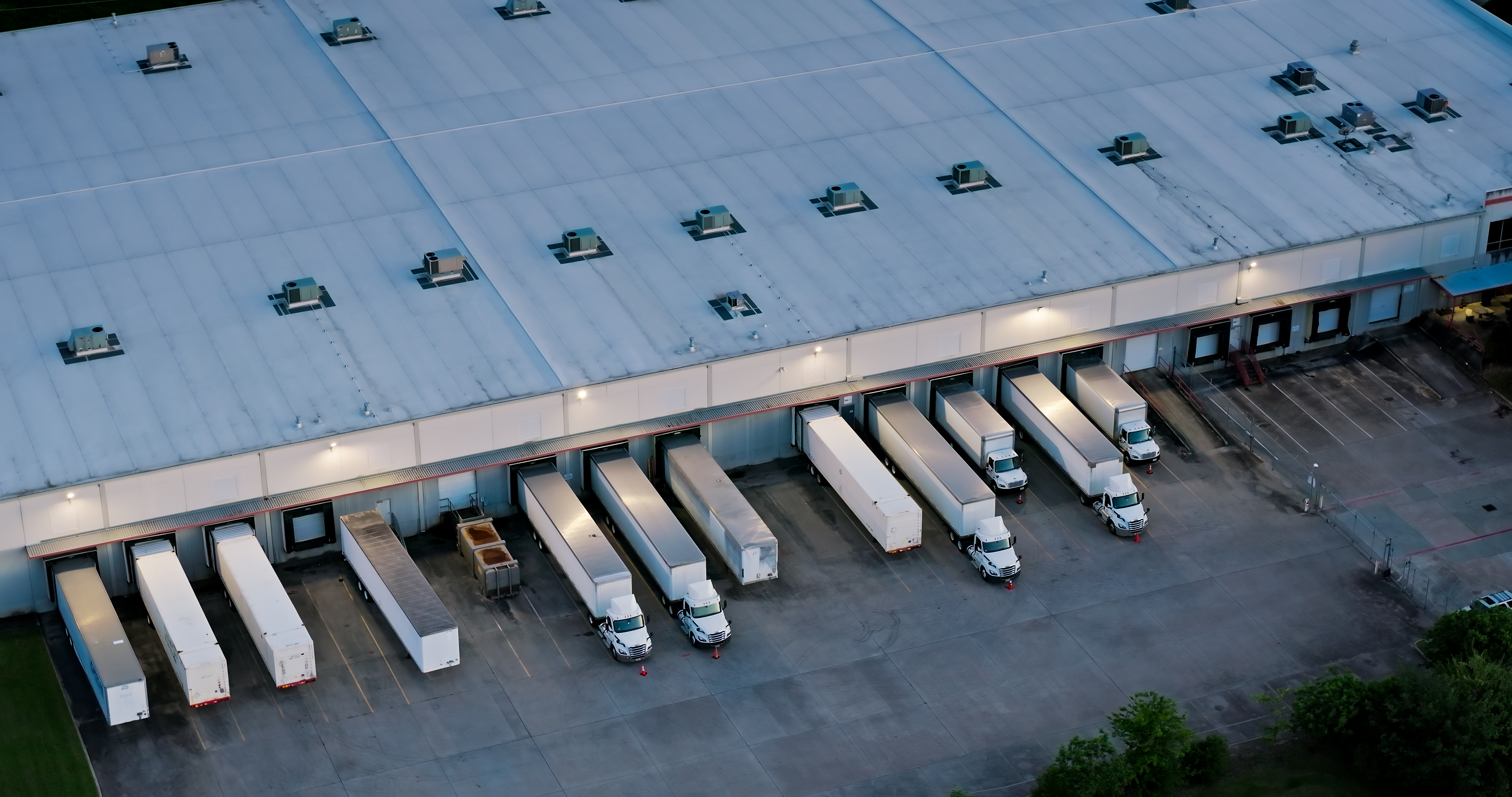 Trailers At Warehouse From Above