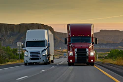 Two Trucks Driving Across Utah