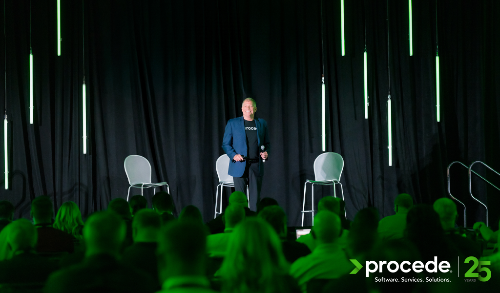 Procede Software Chairman and CEO speaking at a recent Procede Software Conference.
