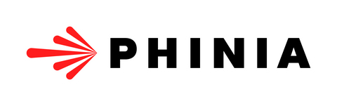 Phinia company logo with red arrow icon and black text wordmark