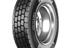 Continental ContiHDR5 truck tire with deep tread pattern and metallic rim