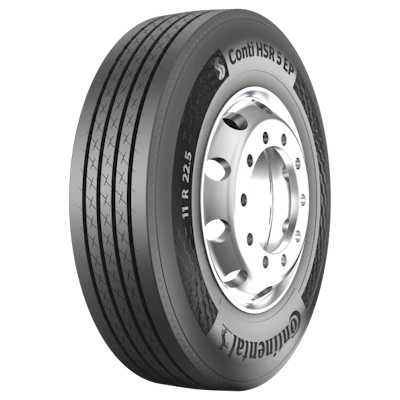 Continental ContiHSR.5 ER commercial truck tire with white sidewall and multi-rib tread pattern