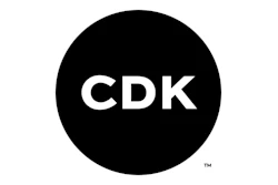 CDK Global logo featuring white letters on black circular background
