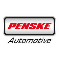 Penske Automotive logo featuring red text in rounded rectangular border
