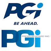 Premium Guard Inc. logo with 'BE AHEAD' tagline in dark navy and light blue