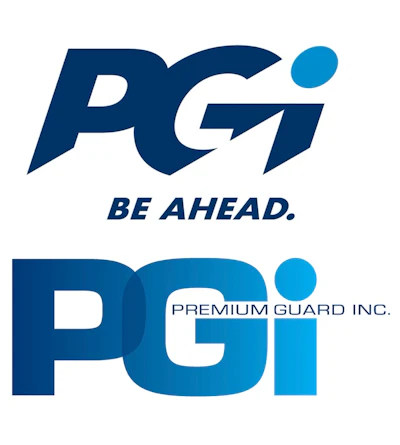 Premium Guard Inc. logo with 'BE AHEAD' tagline in dark navy and light blue