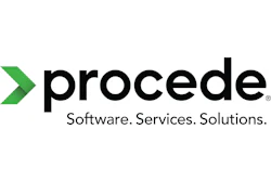 Procede logo with green chevron icon and black text, tagline Software Services Solutions
