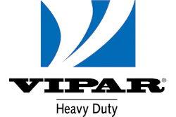 Vipar Heavy Duty logo with blue abstract curved shapes and black text