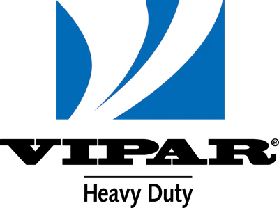 Vipar Heavy Duty logo with blue abstract curved shapes and black text